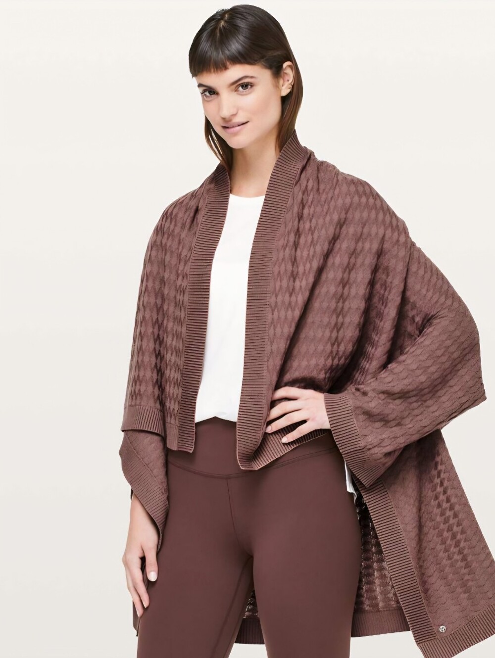 lululemon Divinity Poncho Boolux Cashmere Blend in Spanish Oak